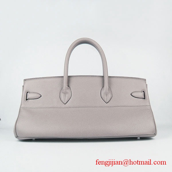 Hermes Birkin 42cm Togo Leather Bag 6109 Grey silver padlock